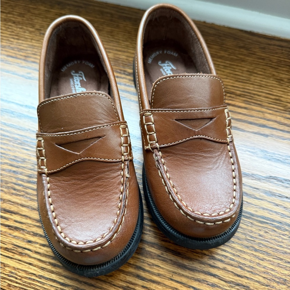 Florsheim Tan/Brown Leather Penny Loafers for Kids
